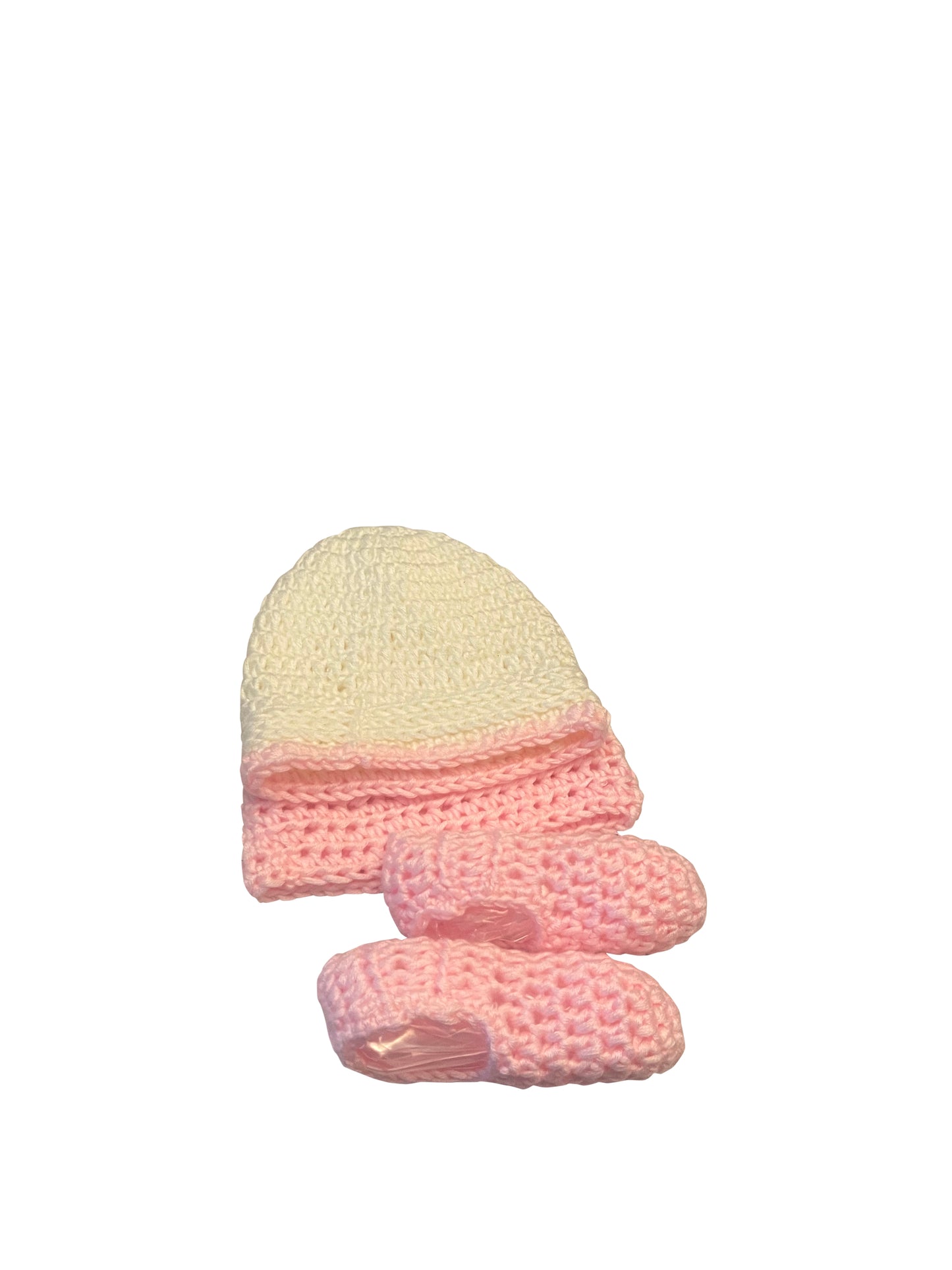 Handmade Crochet Baby Hat & Booties Set - Newborn (0-3 Months)