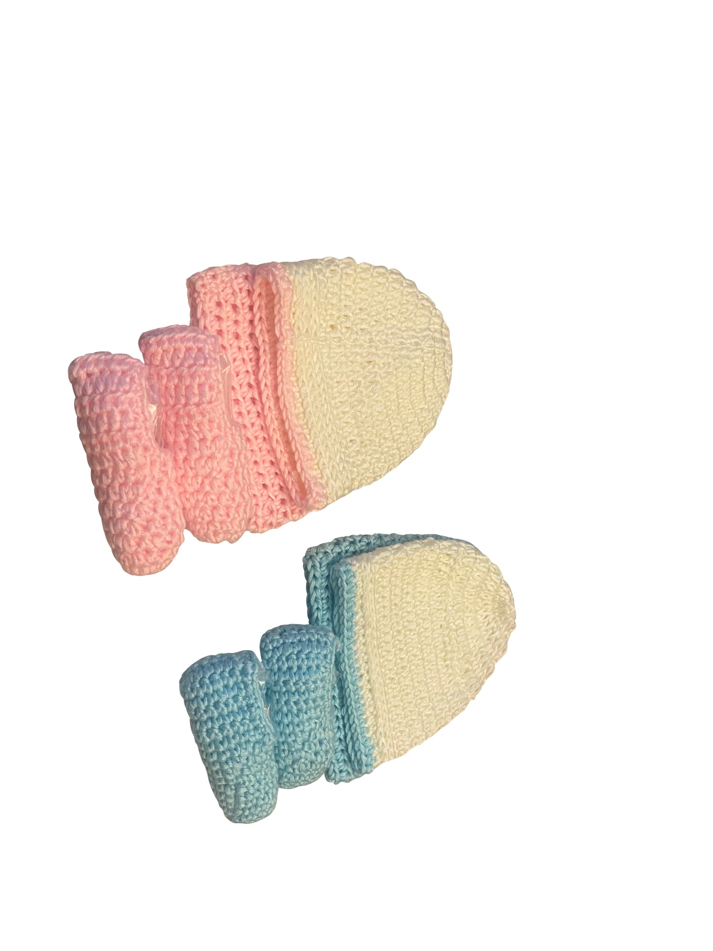 Handmade Crochet Baby Hat & Booties Set - Newborn (0-3 Months)